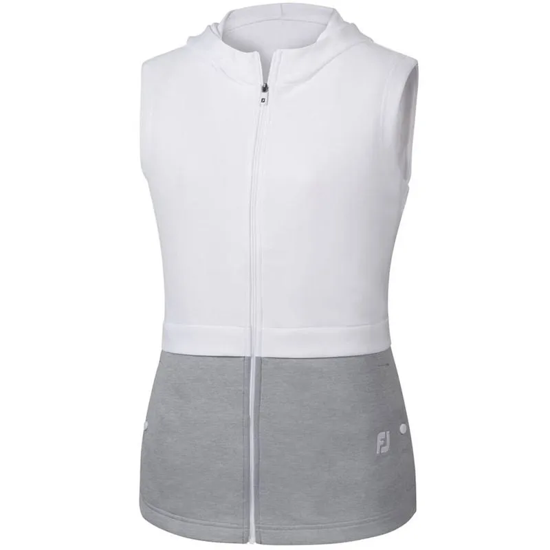 Footjoy White & Gray Double Layer Hooded Vest w/White Titleist Logo Size S