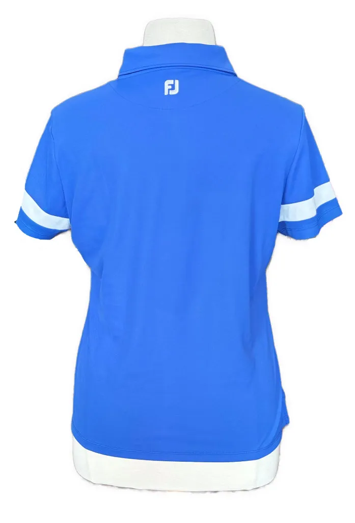 Footjoy Women's Periwinkle Short Sleeve Pique Golf Polo w/ Logo Size XL MSP$75