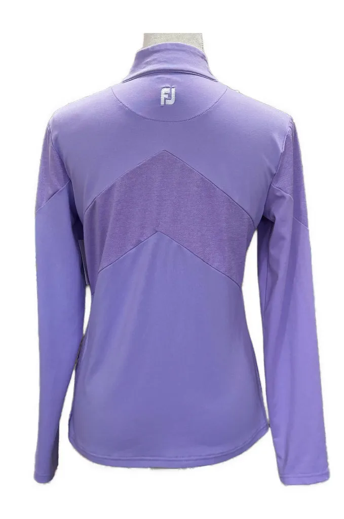 Footjoy Women's Purple Zip Mock Golf Pullover w/ Sleeve Logo Size S MSP$95