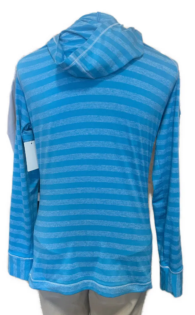 Footjoy Women's Turquoise Striped Hoodie Size S MSP$65