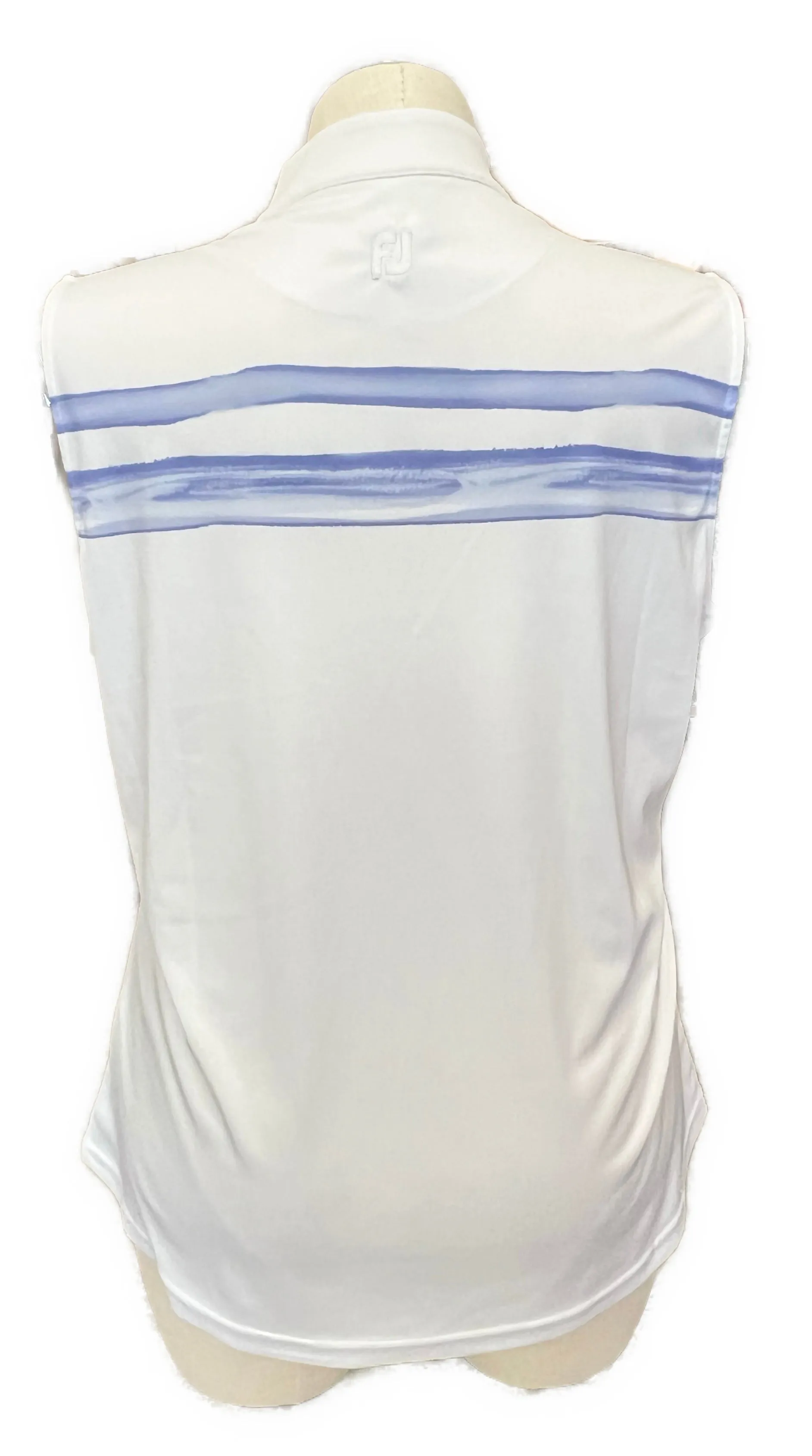Footjoy Women's White & Purple Watercolor Sleeveless Golf Polo Size XL MSP$80