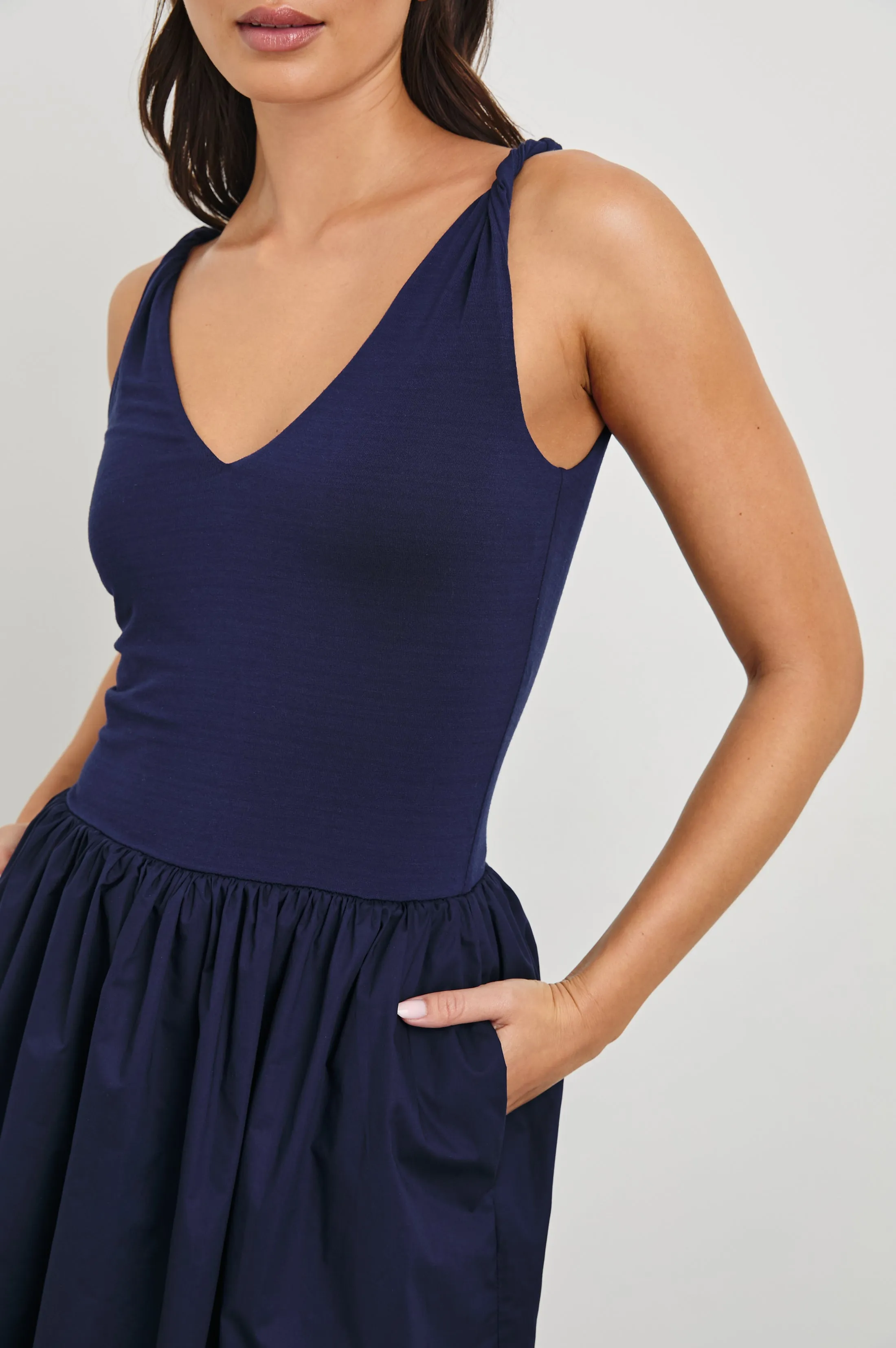 FRANCA DRESS - NAVY Rails