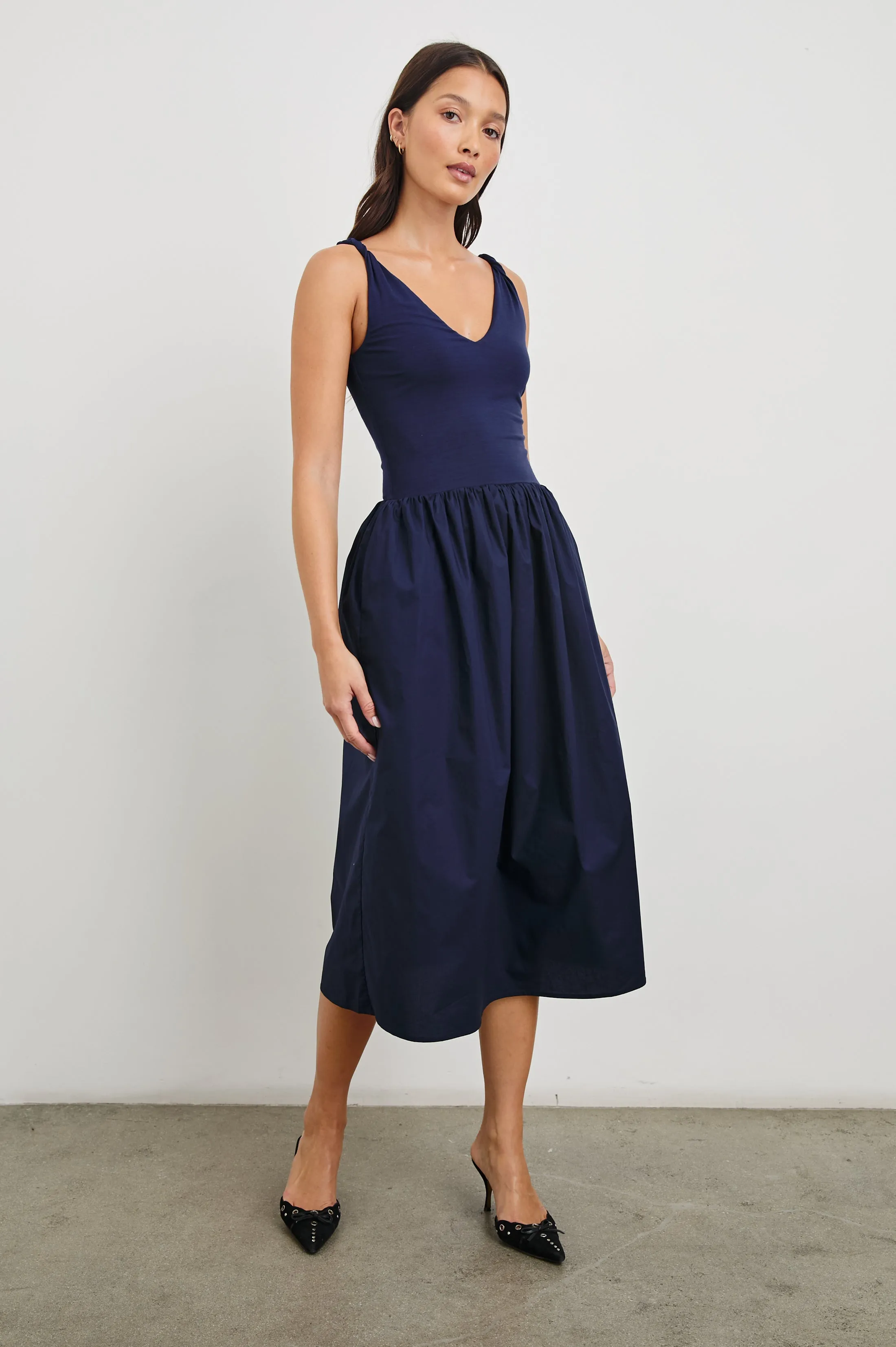 FRANCA DRESS - NAVY Rails