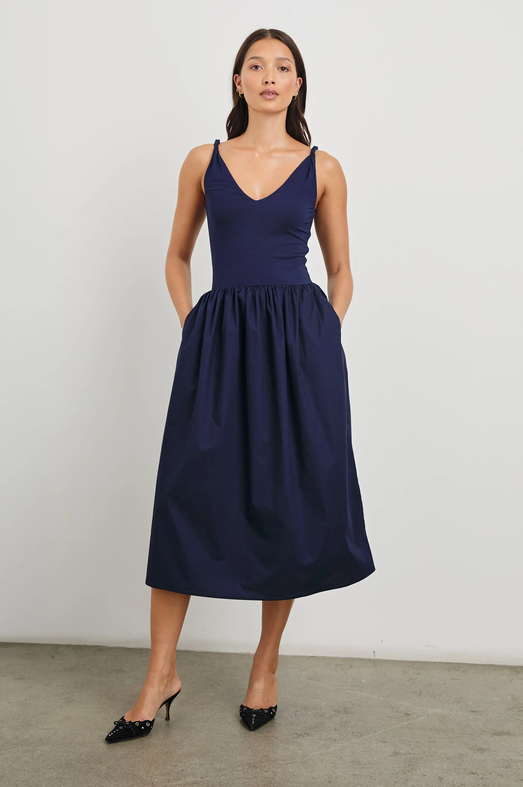 FRANCA DRESS - NAVY Rails