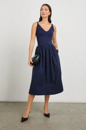 FRANCA DRESS - NAVY Rails