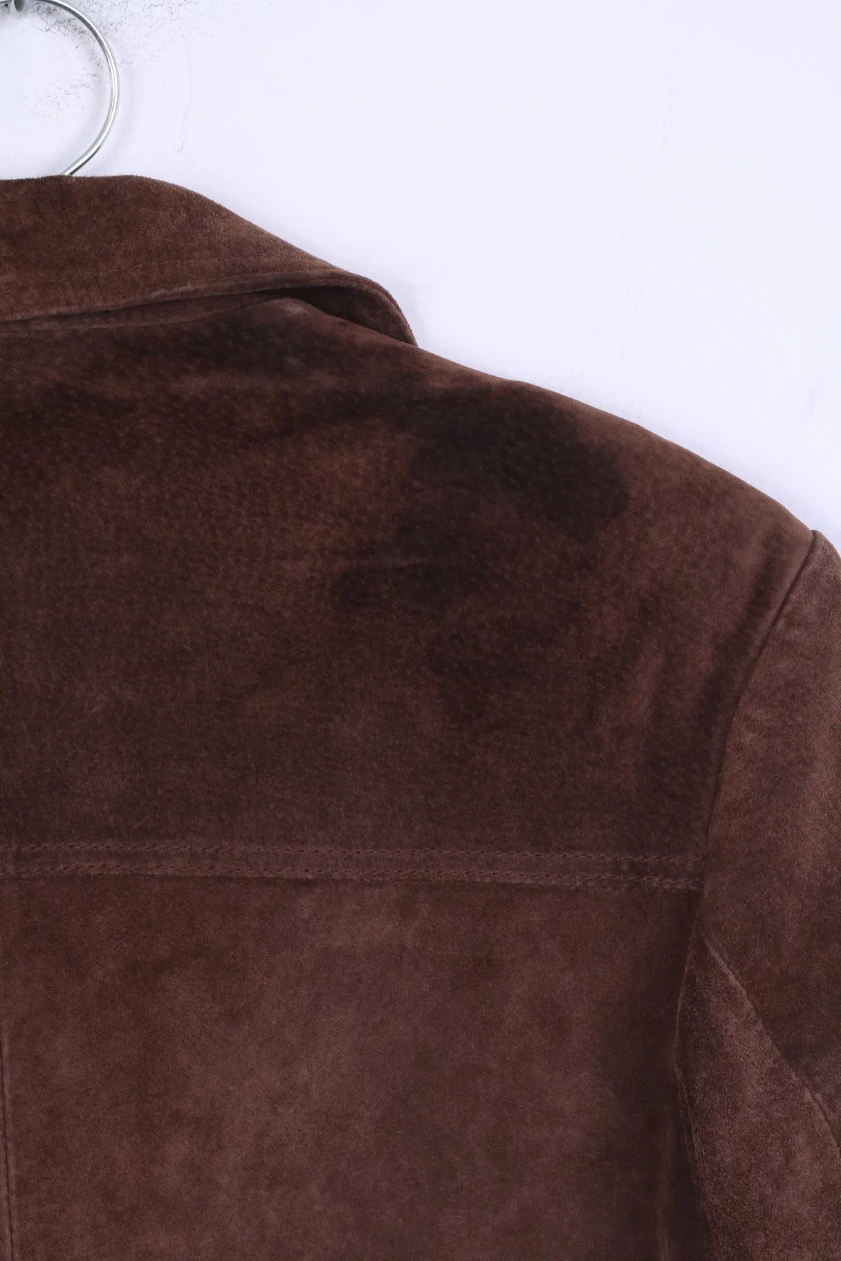 Full Power Womens M Jacket Brown Leather Single Breasted Outwear