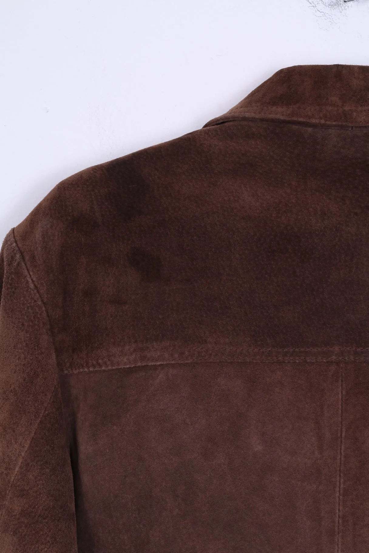 Full Power Womens M Jacket Brown Leather Single Breasted Outwear