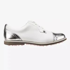 G/Fore Women's Cap Toe Gallivanter Golf Shoe - White/Silver Size 7.5 MSP$225