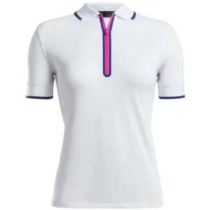 G/FORE Womens Contrast Zip Golf Polo w/ logo Size M MSP$120