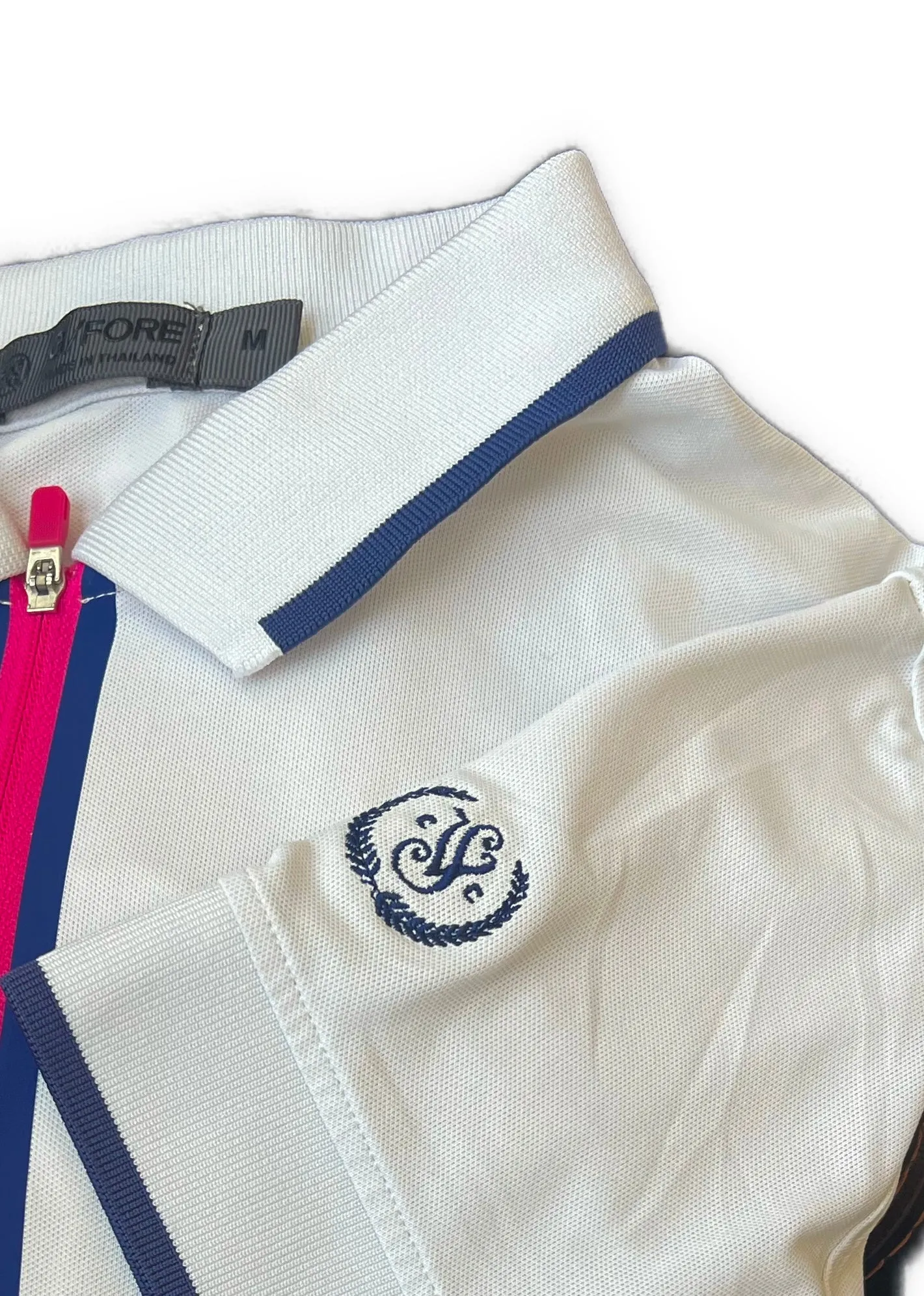G/FORE Womens Contrast Zip Golf Polo w/ logo Size M MSP$120