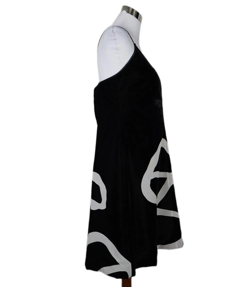 Giorgio Armani B&W Velvet Print Dress sz 8