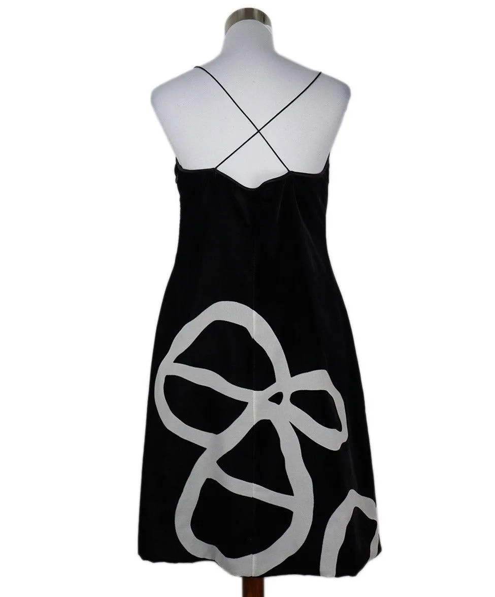 Giorgio Armani B&W Velvet Print Dress sz 8