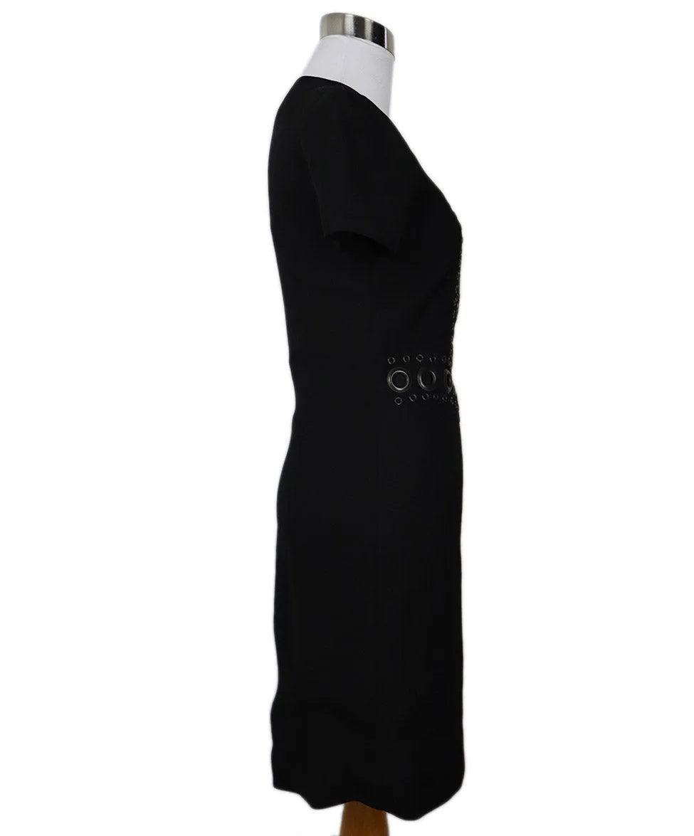 Givenchy Black Wool Grommet Trim Dress sz 0