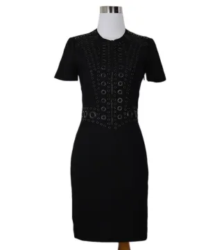 Givenchy Black Wool Grommet Trim Dress sz 0