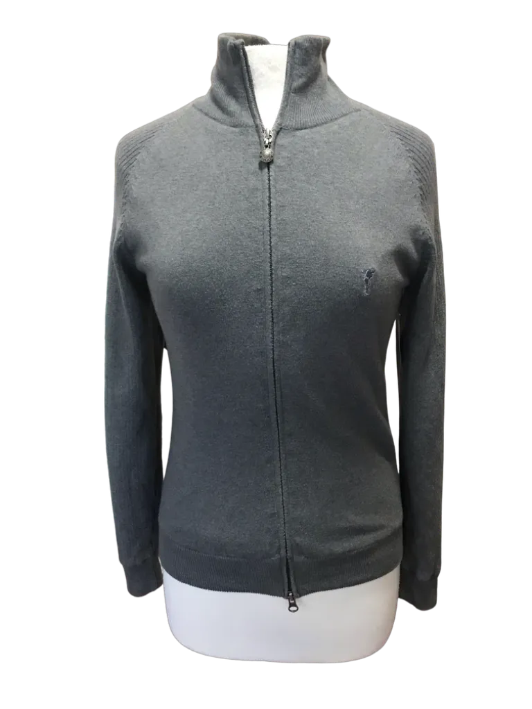 Golfino Gray Full Zip Lined Golf Sweater Size 6 MSP$240
