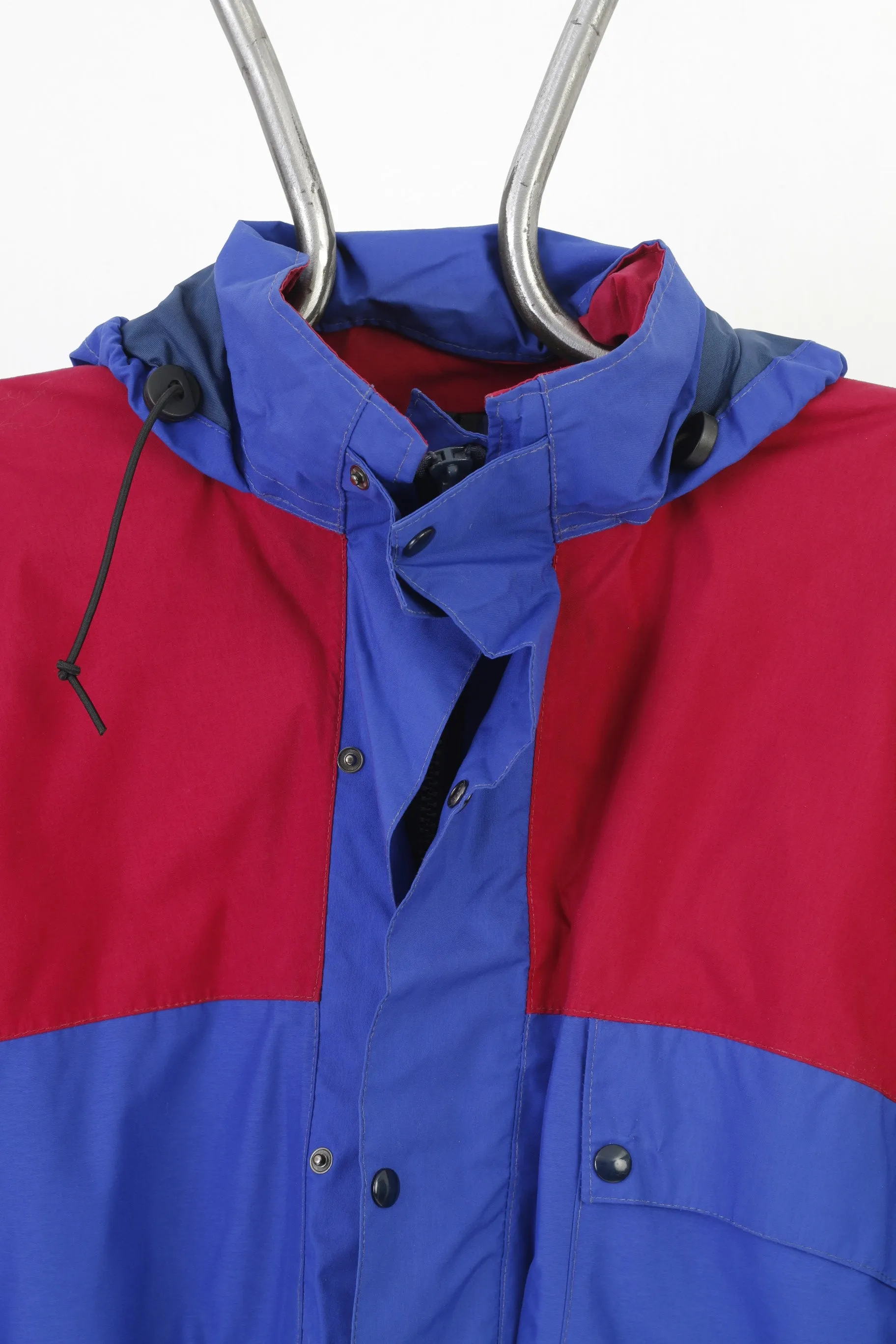 Gore Men L Jacket Gore Tex Navy Full Zipper Hood Waterproof Padded Outwear Top