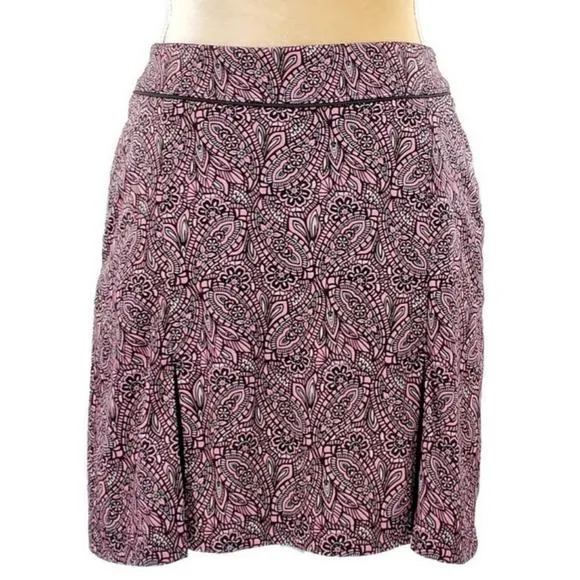 Greg Norman Pink, Black & White Paisley Pleated Skort Size XL