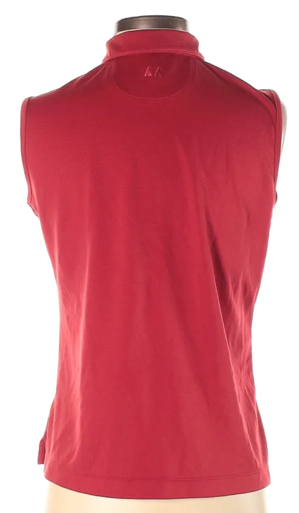 Greg Norman Red Sleeveless Textured Polo