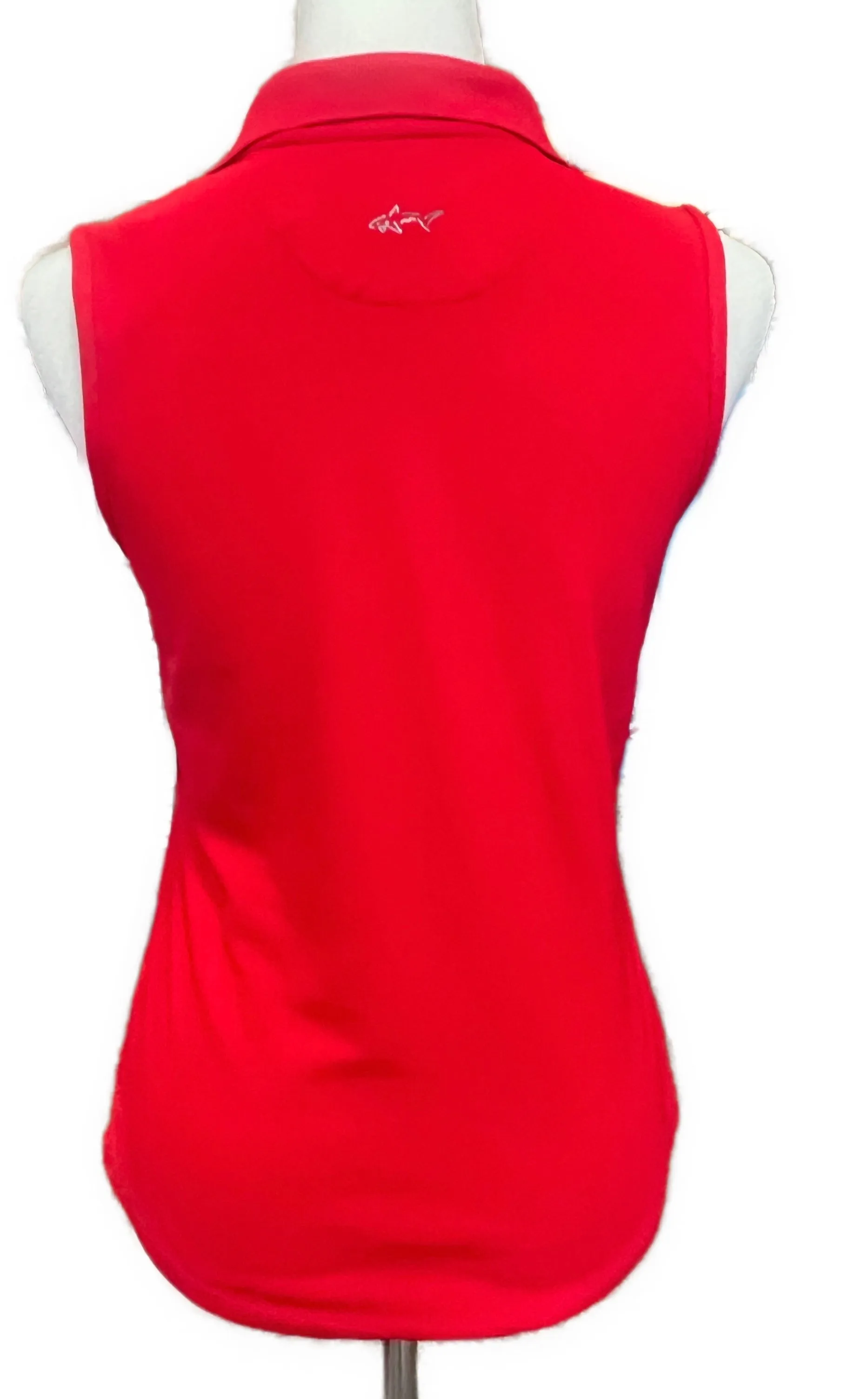 Greg Norman Women's Red Sleeveless Pique Golf Polo Size S