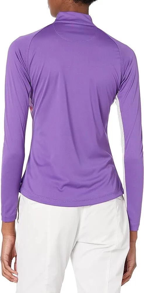 Greg Norman Women's Solar XP Purple Floral Golf Pullover Size XL MSP$79