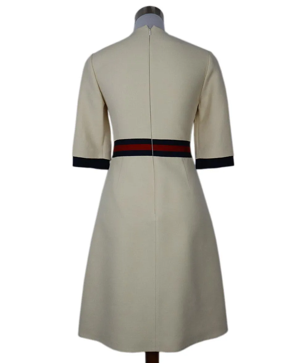 Gucci Cream Red & Navy Striped Dress sz 2