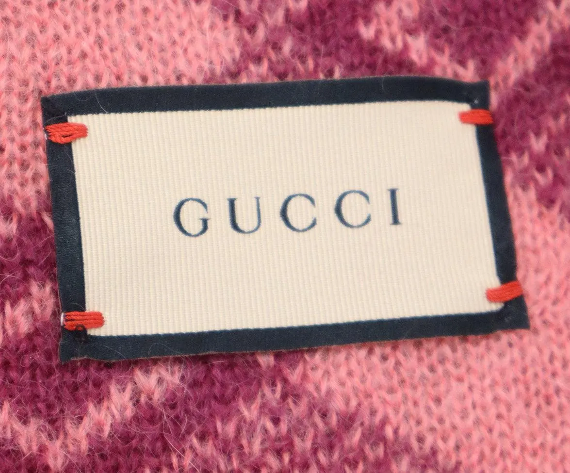 Gucci Pink & Plum Mohair Print Throw