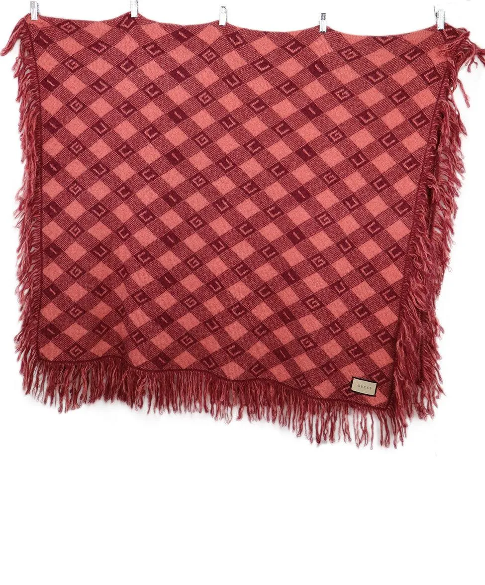 Gucci Pink & Plum Mohair Print Throw