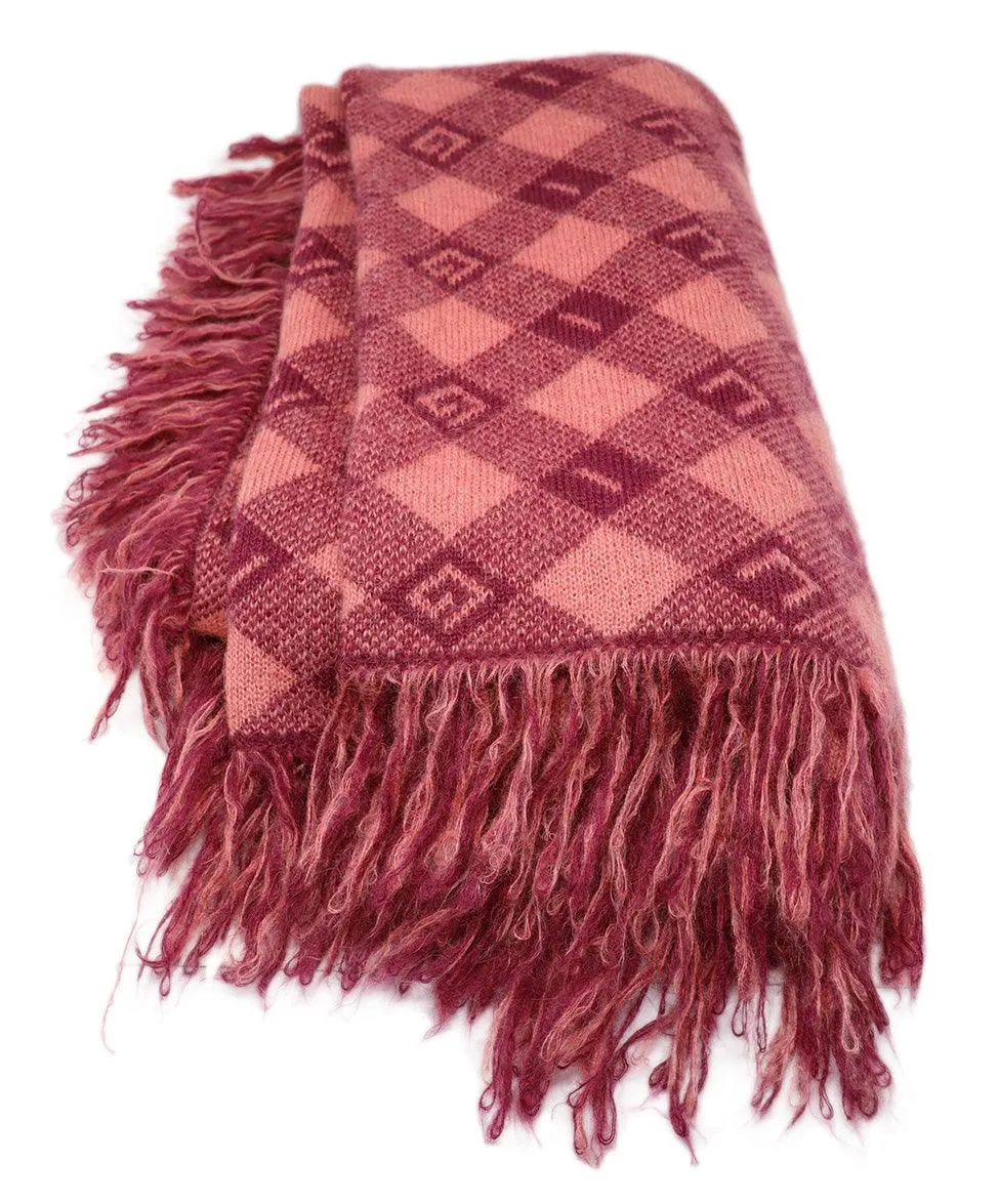 Gucci Pink & Plum Mohair Print Throw