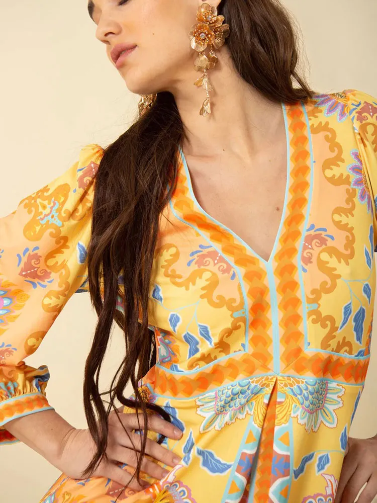 Hale Bob Genesis Dress Yellow