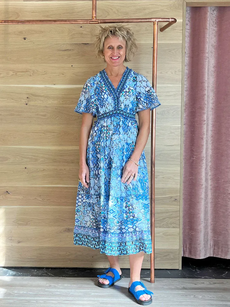 Hale Bob Leia Dress Blue
