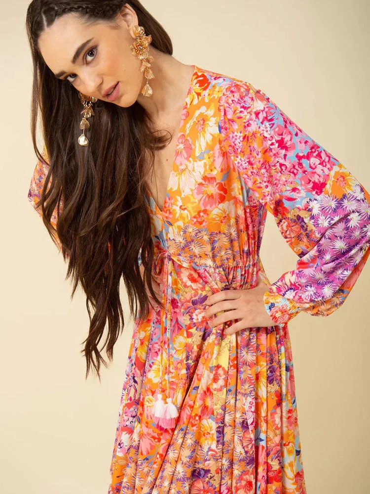 Hale Bob Piper Dress Coral