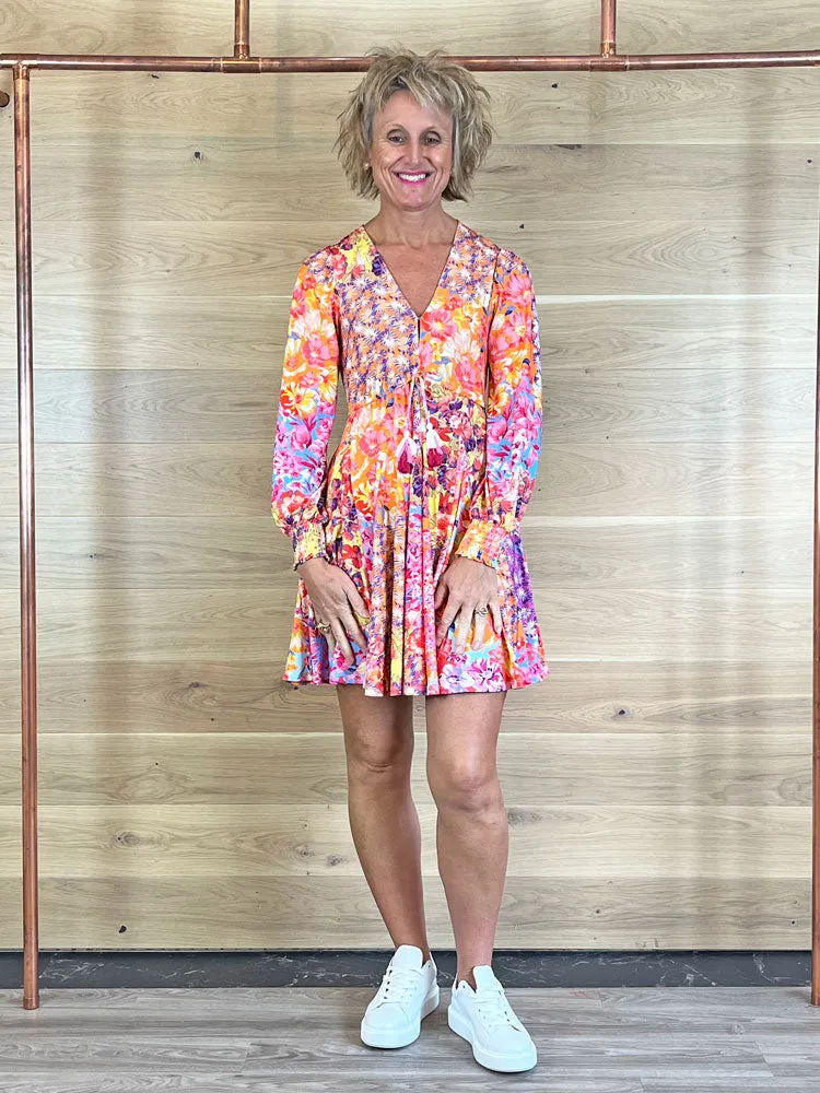 Hale Bob Piper Dress Coral