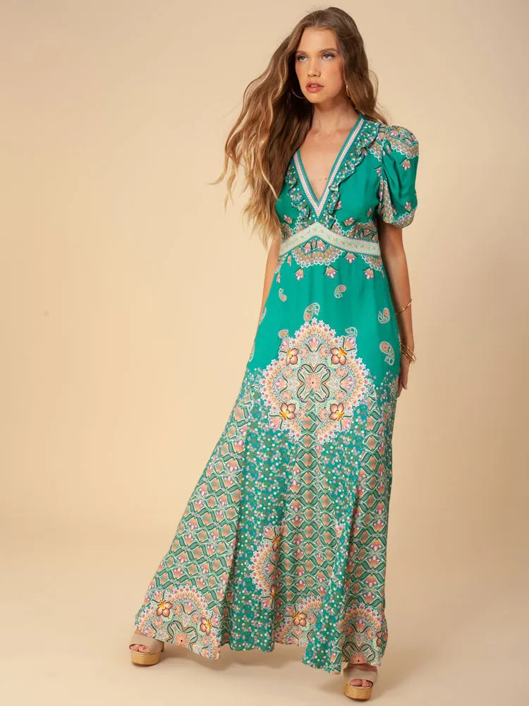 Hale Bob Soraya Dress Teal