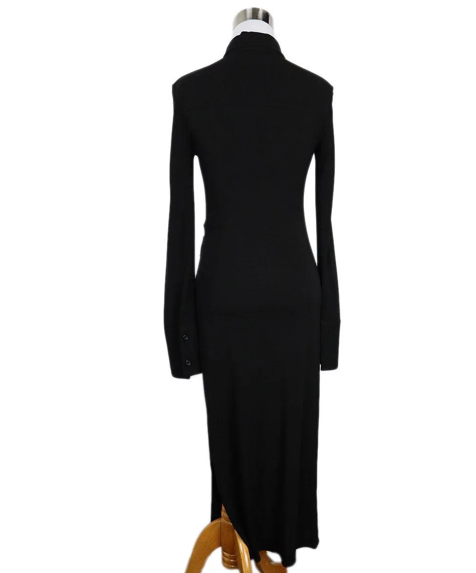 Helmut Lang Black Gathered Dress sz 2