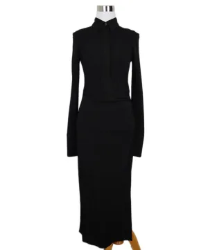 Helmut Lang Black Gathered Dress sz 2