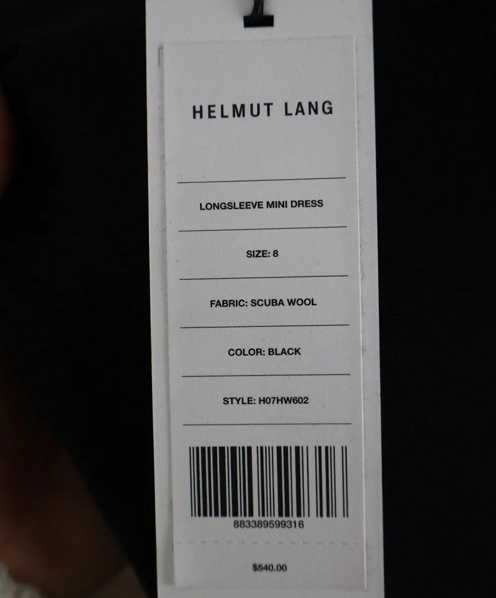 Helmut Lang Black Wool Cutouts Dress sz 8