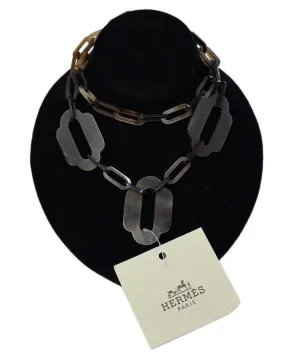Hermes Brown Horn Links Necklace
