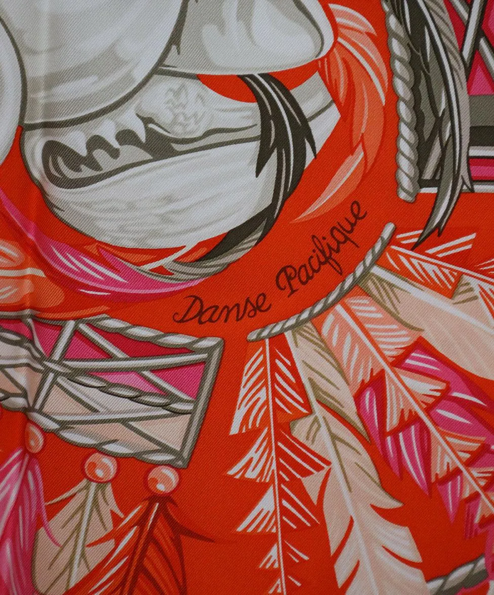 Hermes Danse Pacifique Print Silk Scarf