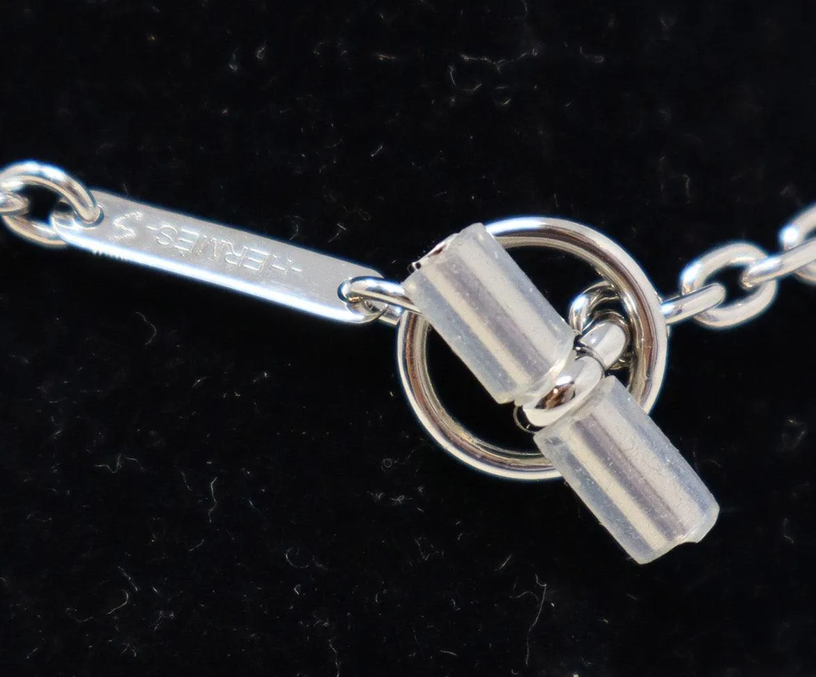 Hermes Silver & Black Pendant Necklace