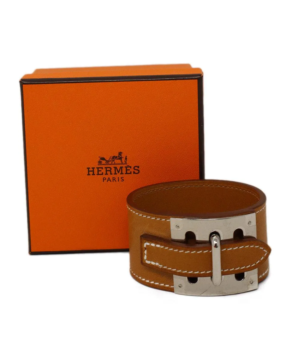 Hermes Tan Leather Barenia Intense Bracelet