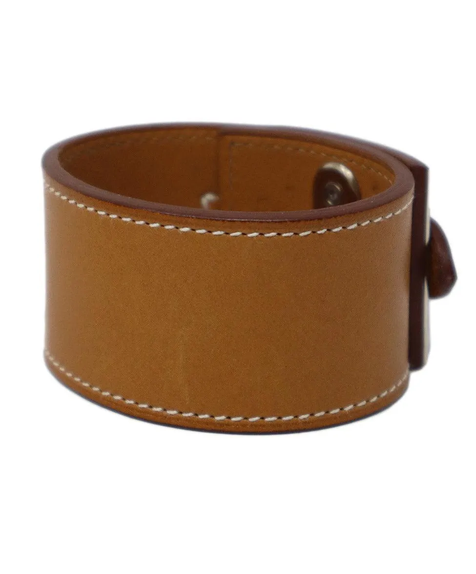 Hermes Tan Leather Barenia Intense Bracelet