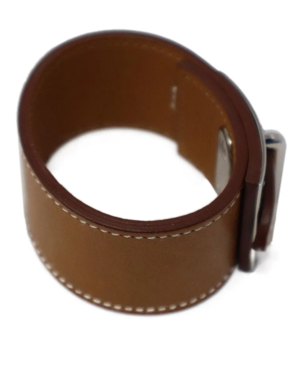 Hermes Tan Leather Barenia Intense Bracelet