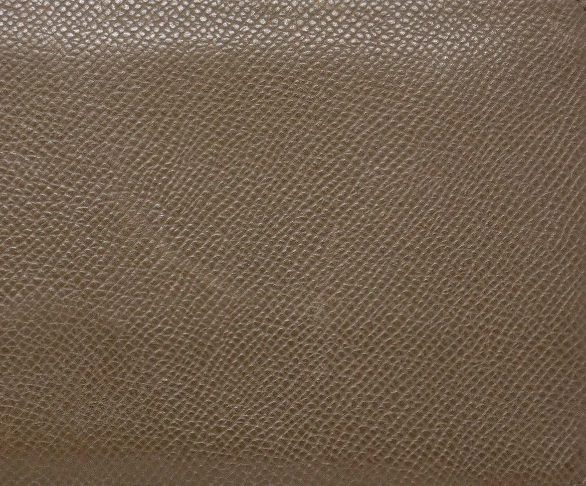 Hermes Taupe Leather Zip Around Wallet
