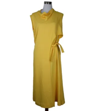 Hermes Yellow Silk Dress w/ Belt sz 8