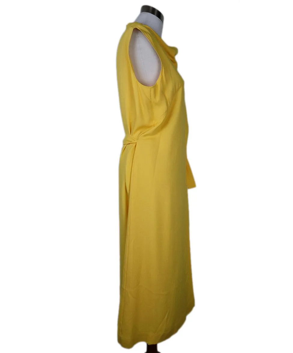 Hermes Yellow Silk Dress w/ Belt sz 8
