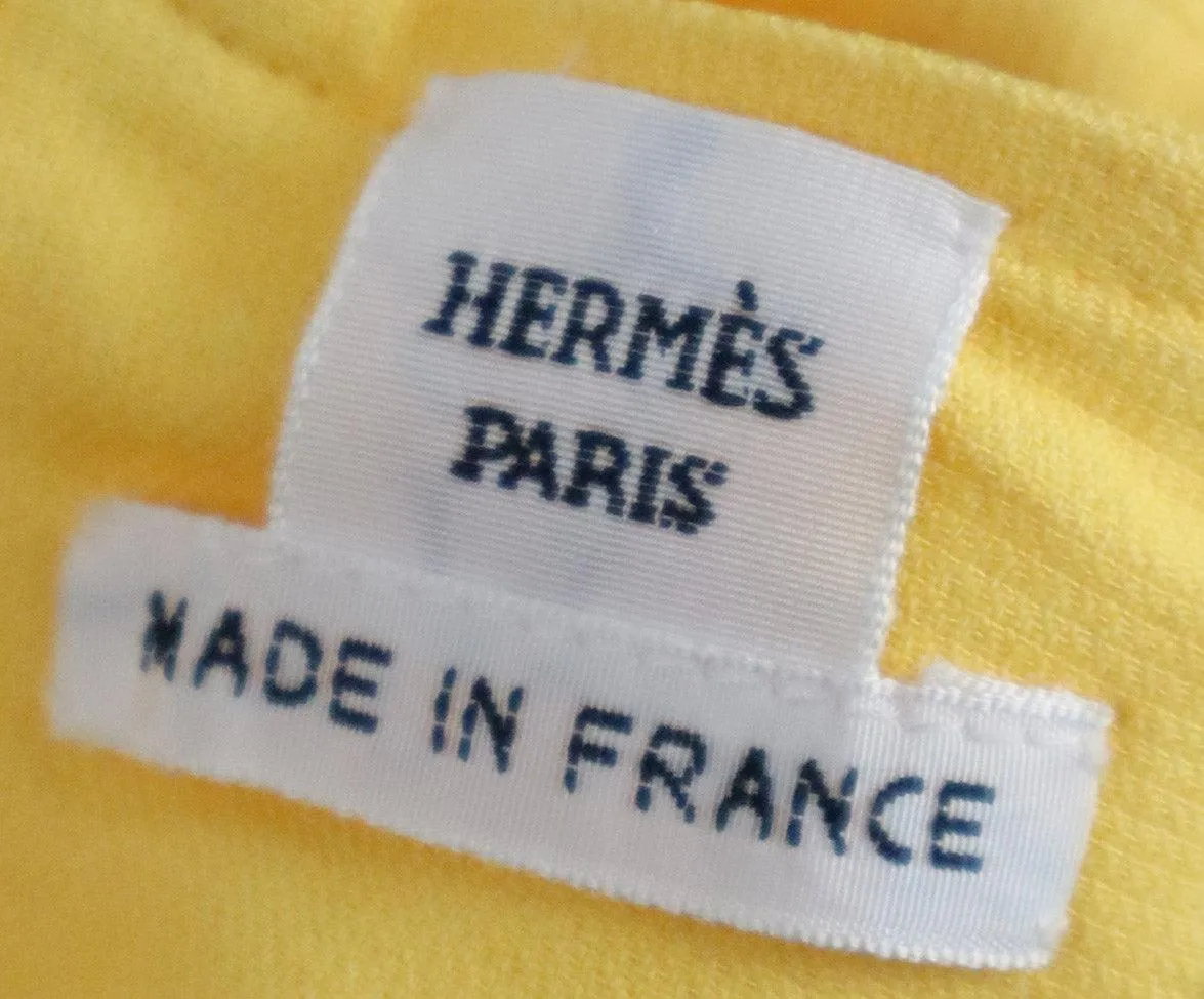 Hermes Yellow Silk Dress w/ Belt sz 8