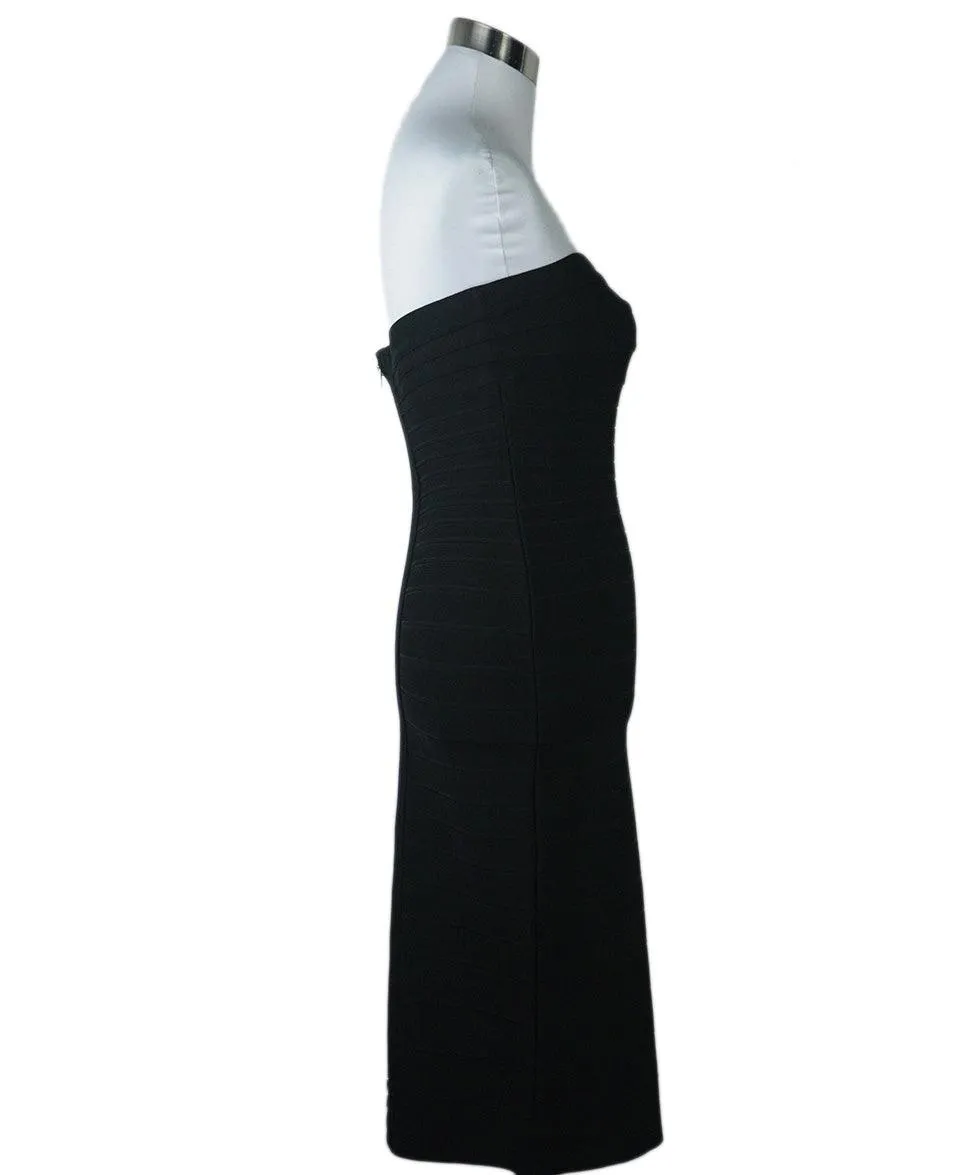 Herve Leger Black Strapless Dress sz 4