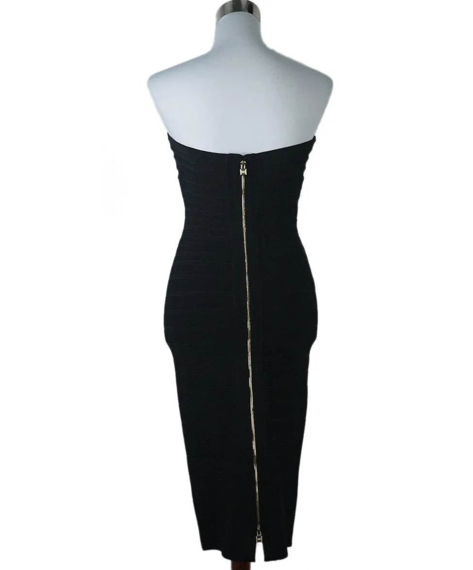 Herve Leger Black Strapless Dress sz 4