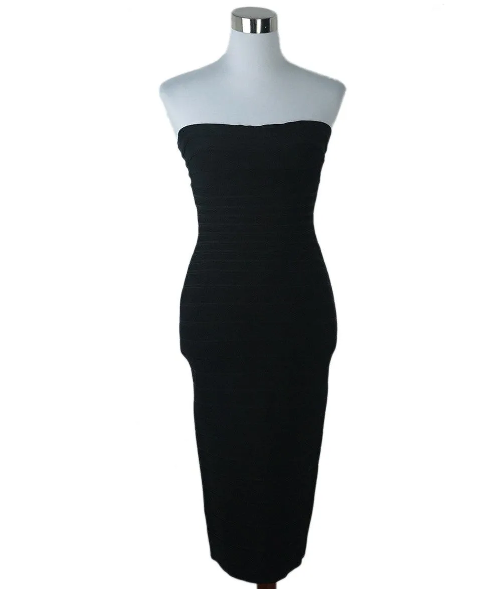 Herve Leger Black Strapless Dress sz 4