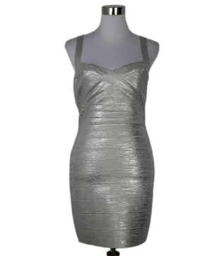 Herve Leger Silver Spandex Dress sz 8